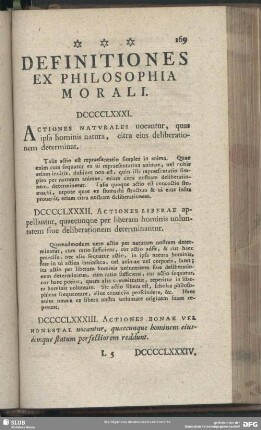 Definitiones Ex Philosophia Morali