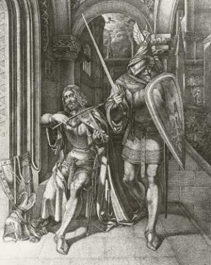 Hagen und Volkmar, Illustration zum Nibelungenlied