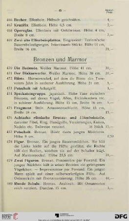 Bronzen und Marmor (Nr. 470-483)