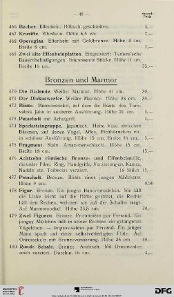 Bronzen und Marmor (Nr. 470-483)