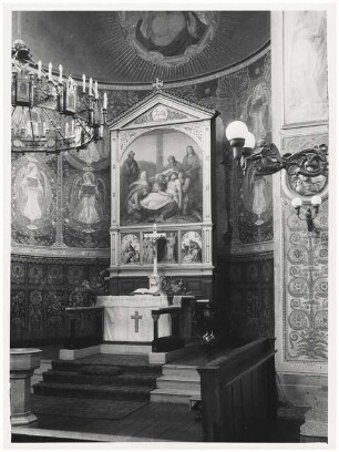 Evangelisches Diakonissenkrankenhaus Bethanien, Berlin-Kreuzberg Umbau. Kirche: Kirche Altarraum vor Restauration