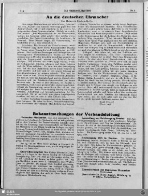 An die deutschen Uhrmacher