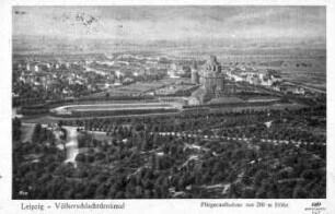 Leipzig: Völkerschlachtdenkmal ; Fliegeraufnahme aus 200 m Höhe
