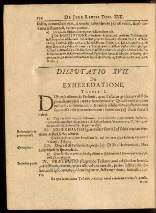 Disputatio XVII. De Exheredatione
