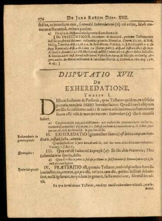 Disputatio XVII. De Exheredatione