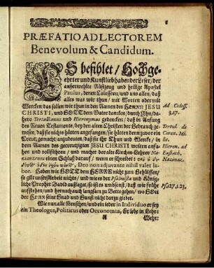 Praeftio ad lectorem benevolum & candidum.
