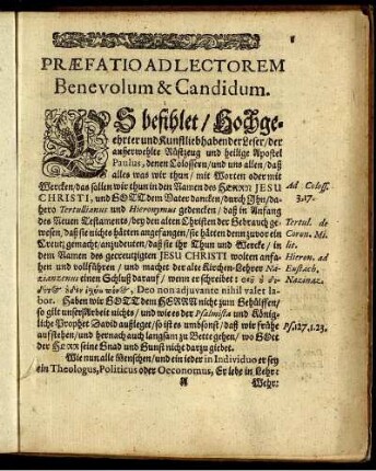 Praeftio ad lectorem benevolum & candidum.