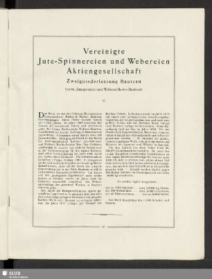 Vereinigte Jute-Spinnereien und Webereien Aktiengesellschaft