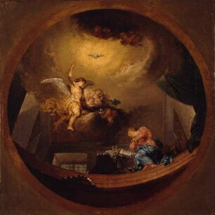 Verkündigung Mariae - Entwurf für ein Fresko in der ehemaligen Benediktinerklosterkirche St. Peter und Paul in Oberelchigen