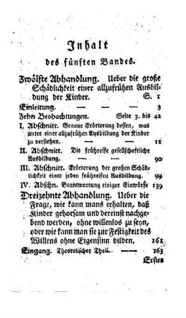 Inhalt des fünften Bandes