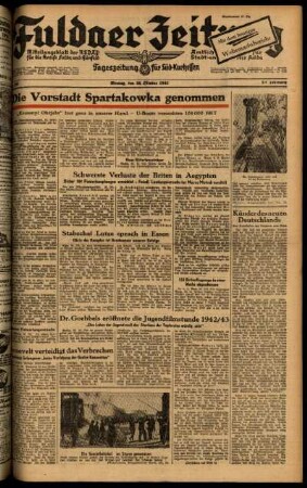Ausgabe vom Montag, den 26. Oktober 1942.