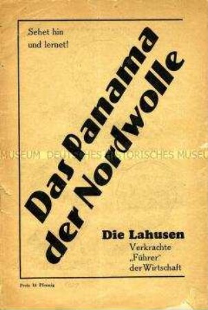Propagandaschrift der SPD zum Zusammenbruch des Bremer Nordwolle-Konzerns