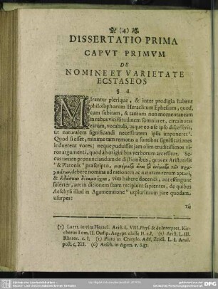 Caput Primum, De Nomine Et Varietate Ecstaseos