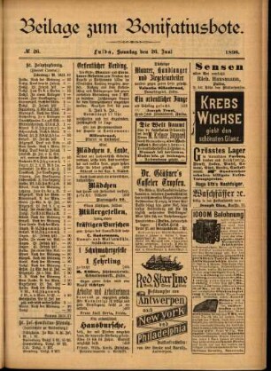 Zweite Ausgabe vom Sonntag, den 26. Juni 1898.