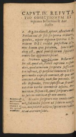 Caput IV. Refutatio Obiectionum Et inprimis Bellarmini & Andradii.