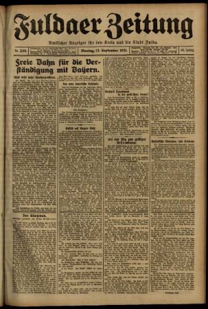 Ausgabe vom Montag, den 12. September 1921.