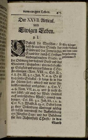 Der XXVII. Articul. vom Ewigen Leben