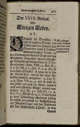 Der XXVII. Articul. vom Ewigen Leben