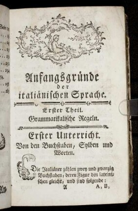 Erster Theil. Grammatikalische Regeln.