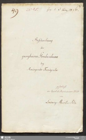 Beschreibung der gangbaren Grubenbaue bey Radegrube Fundgrube - 18.6697 4.