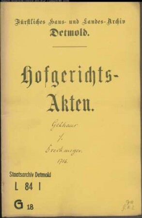 Gelhaus, Konduktor gegen Dreckmeyers Erben - Schuldforderung