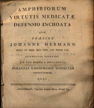 Amphibiorum virtutis medicatae defensio inchoata