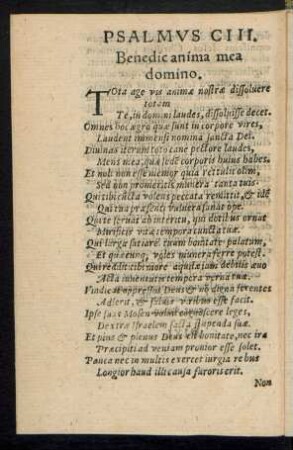 Psalmus CIII. Benedic anima mea domino.