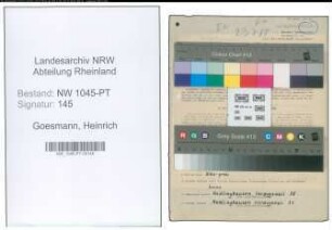 Entnazifizierung Heinrich Goesmann , geb. 10.04.1907 (Postkraftwagenfuehrer)