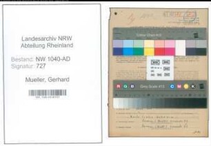 Entnazifizierung Gerhard Mueller , geb. 02.12.1920 (Kaufmaennischer Angestellter)