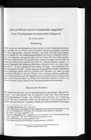 "dat se bliven ewich tosamende ungedelt". Neue Überlegungen zu einem alten Schlagwort
