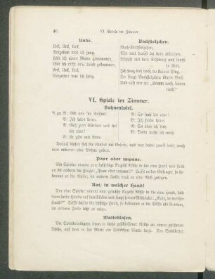VI. Spiele im Zimmer.