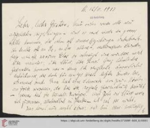 Brief von Hedwig Kantorowicz an Gustav Radbruch