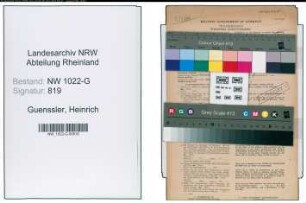 Entnazifizierung Heinrich Guenssler , geb. 20.04.1896 (Gaertner)