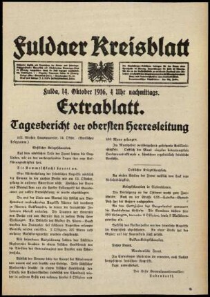 Ausgabe vom Samstag, den 14. Oktober 1916.