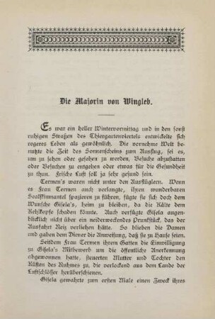Die Majorin von Wingleb