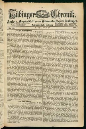 19. Juli (Nro. 165) - 24. Juli (Nro. 170)