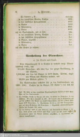 Vertheilung der Einwohner