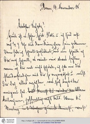Brief vom 16.11.1905