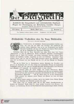8: Geschichtliche Nachrichten über die Burg Altschönfels
