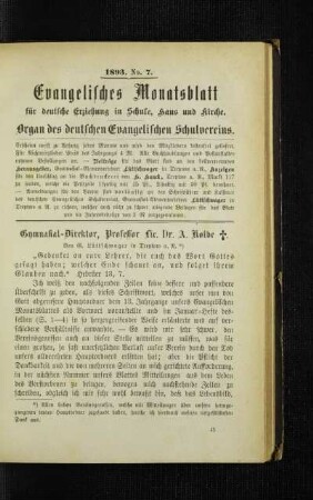 Gymnasial-Direktor, Professor Lic. Dr. A. Kolbe : [Nekrolog]