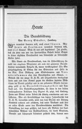 Heute. Die Berufsausbildung.