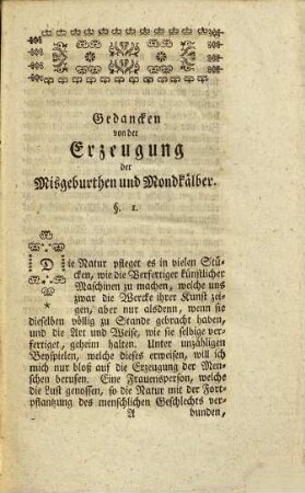 Ernst Antons Nicolai ... Gedancken von der Erzeugung der Misgeburthen und Mondkälber