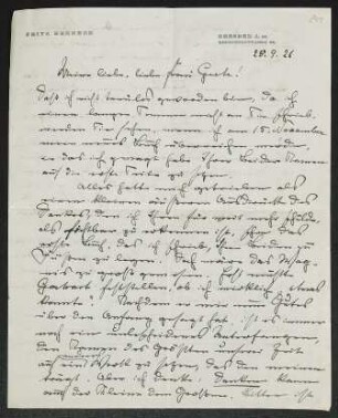 Brief von Fritz Brehmer an Margarete Hauptmann