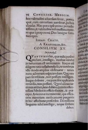 Consilium XV. In paralysi