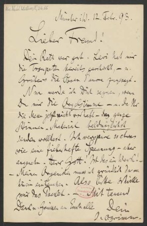 Brief an Franz Wüllner : 12.02.1893