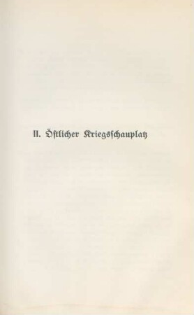 II. Östlicher Kriegsschauplatz