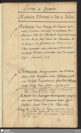 Histoire d'Orient et des 2. Indes