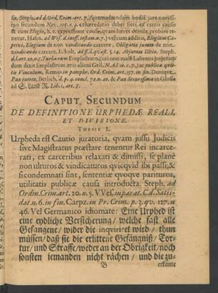 Caput Secundum De Definitione Urphedae Reali, Et Divisione.