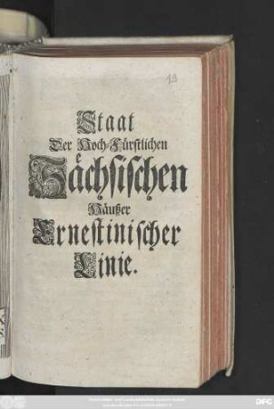 Staat Der Hoch-Fürstlichen Sächsischen Häußer Ernestinischer Linie