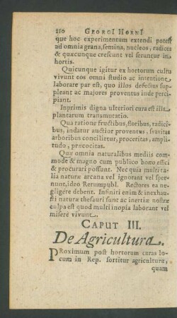 Caput III. De Agricultura.